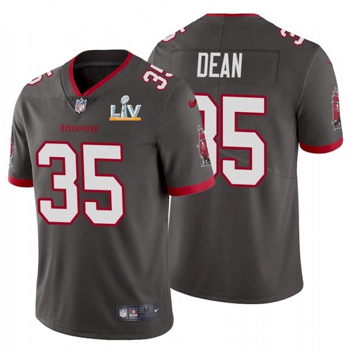 Men's Tampa Bay Buccaneers #35 Jamel Dean Grey NFL 2021 Super Bowl LV Limited Stitched Jersey Men's Tampa Bay Buccaneers #35 Jamel Dean Grey NFL 2021 Super Bowl LV Limited Stitched Jersey